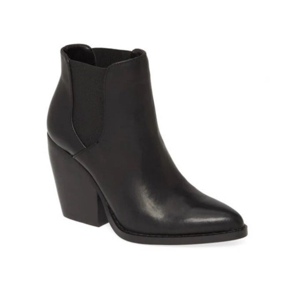 BP Black Leather Ankle Booties